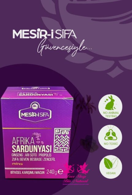 Pasta vegetala  mixta din plante  naturale cu muscat african /ginseng/laptisor de matca /propolis/isop/astragalus/besbase/ghimbir 240 gr